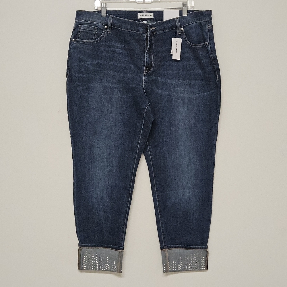 Lane Bryant Dark Blue Boyfriend Jeans